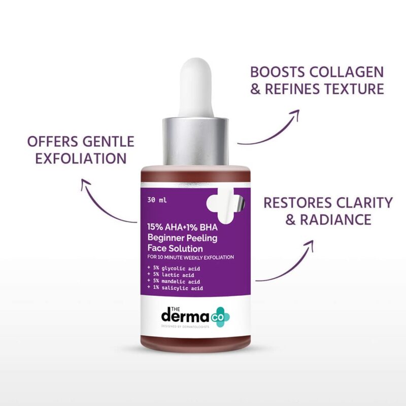 The Derma Co 15% AHA +1% BHA Beginner Face Peeling Solution 30ml2 The Derma Co 15% AHA +1% BHA Beginner Face Peeling Solution 30ml - Image 2