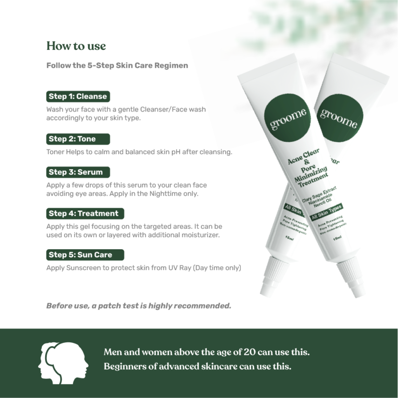 Groome Acne Clear & Pore Minimizing Treatment 15ml - Image 5