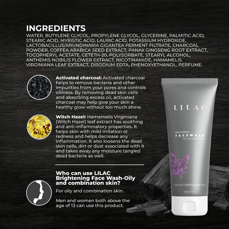 LILAC-Brightening-Daily-Scrub-A-Content-03 Lilac Brightening Face Wash Oily And Combination Skin 120ml - Image 4