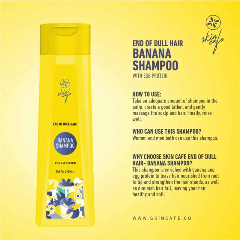 Skin Cafe End of Dull Hair Banana Shampoo with Egg Protein 250ml - Image 3