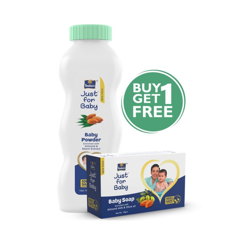 parachute-just-for-baby-baby-powder-free-75-gm-baby-soap-200-gm Parachute Just for Baby - Baby Wash 200ml (Baby Soap 75g Free) - Image 1