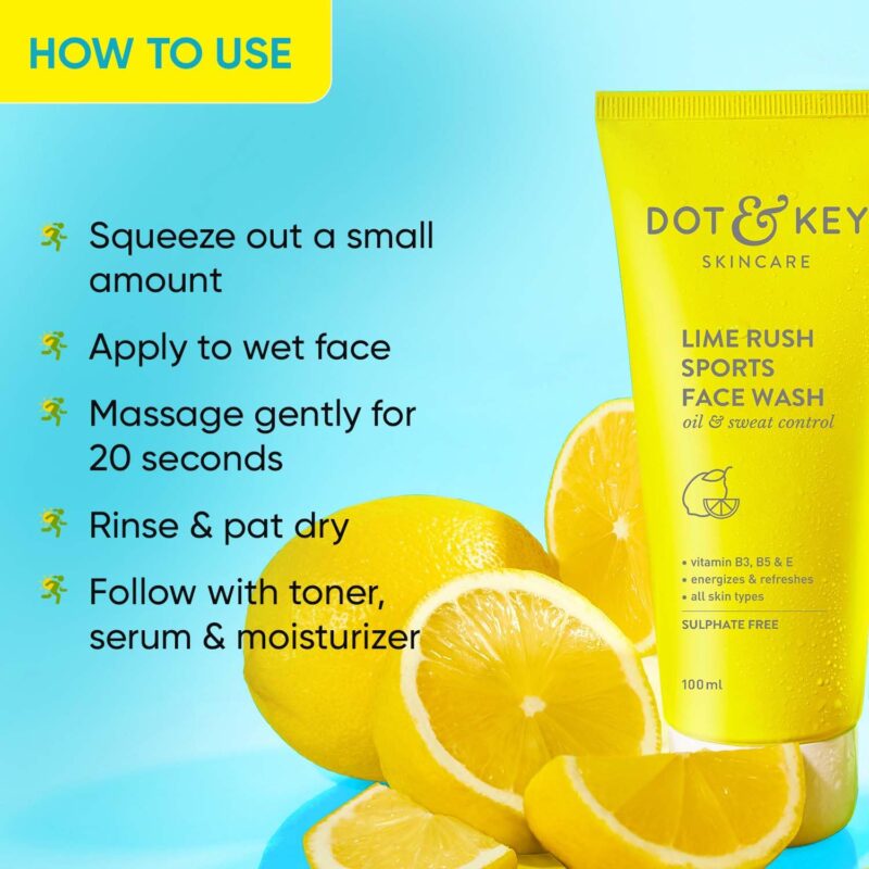 Version 1.0.0 Dot & Key Lime Rush Sports Face Wash for Oil & Sweat Control - 100ml - Image 6