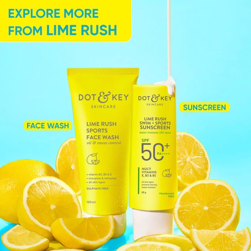 Version 1.0.0 Dot & Key Lime Rush Sports Face Wash for Oil & Sweat Control - 100ml - Image 2