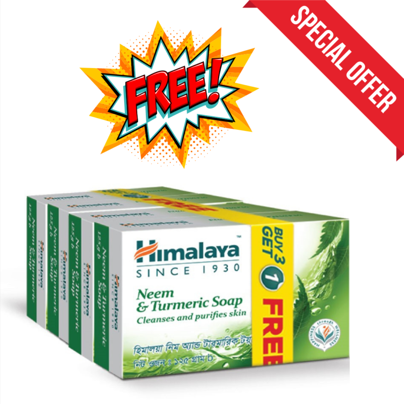 BUY-3-Neem-amp-Turmeric-Soap-to-GET-Another-Free Himalaya Neem & Turmeric Soap (Buy 3 Get 1 Free) - 125g - Image 1