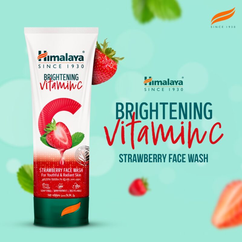 Himalaya Brightning Vitamin C Strawberry Face Wash-100ml - Image 1