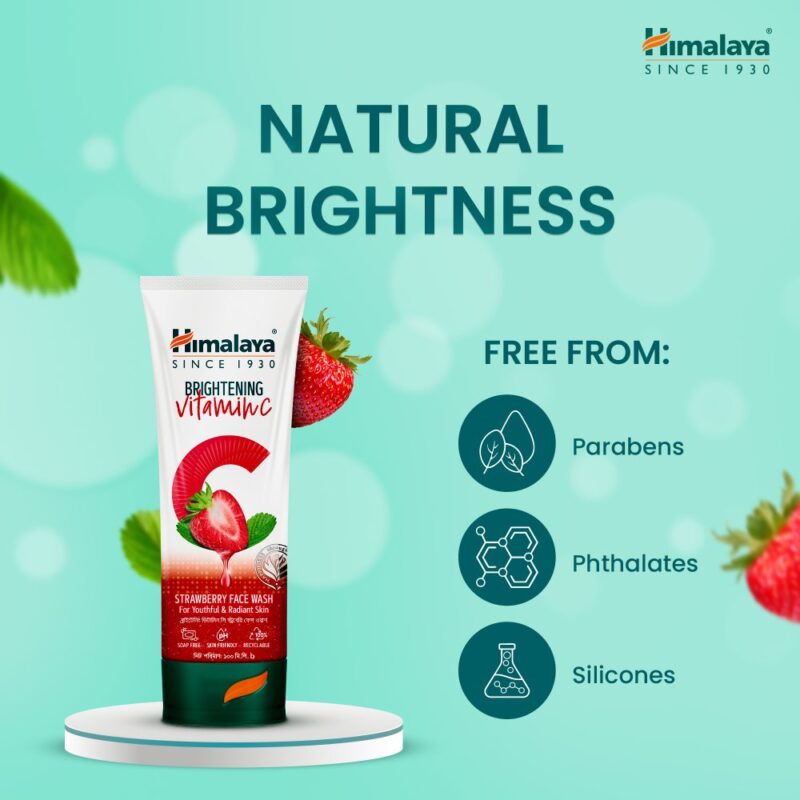 Himalaya Brightning Vitamin C Strawberry Face Wash-100ml - Image 3