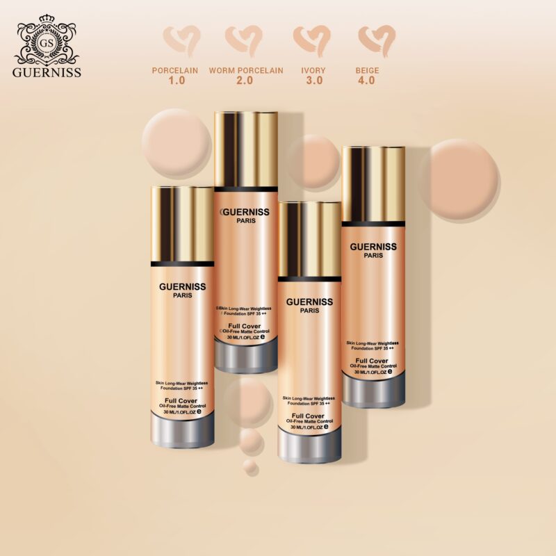 Guerniss Full Cover Matte Foundation 30ml - Ivory - Image 4