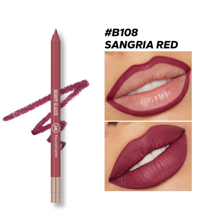 Beauty Glazed Lively Waterproof & Long Lasting Lip Liner - 108 Sangria Red