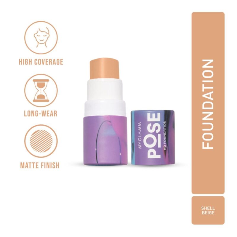 MyGlamm POSE HD Foundation Stick - Shell Beige