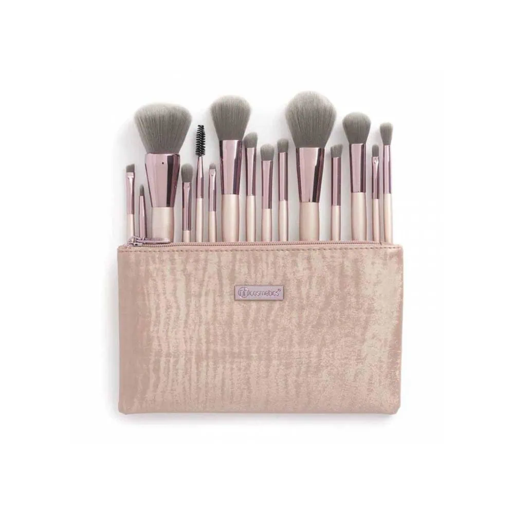 00572 BH Cosmetics Lavish Elegance 15 Pcs Brush Set With Cosmetic Bag - Image 1