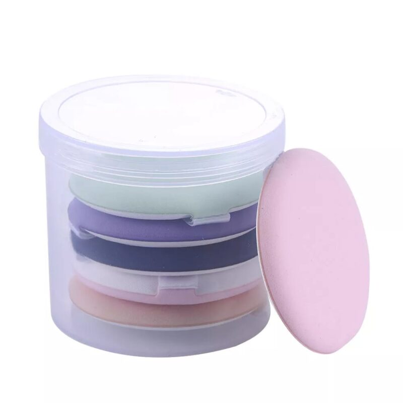 5 Pcs Colorful Round Shape Powder Puff Set
