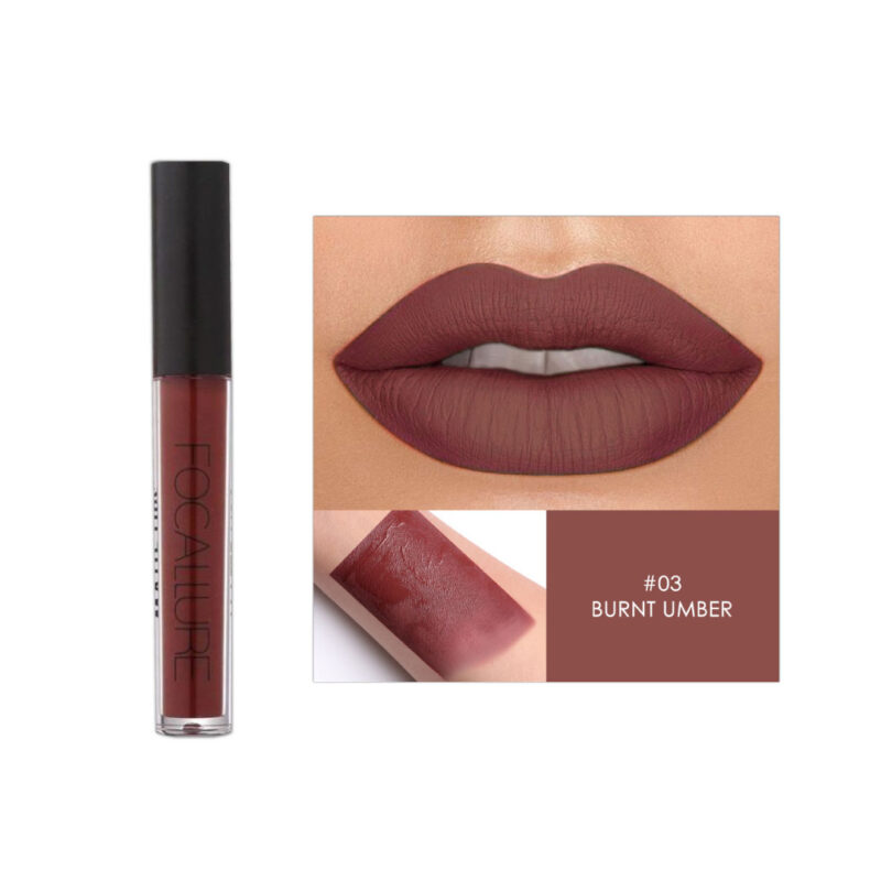 Focallure Waterproof Matte Liquid Lipstick - 03 Burnt Umber (Fa24)