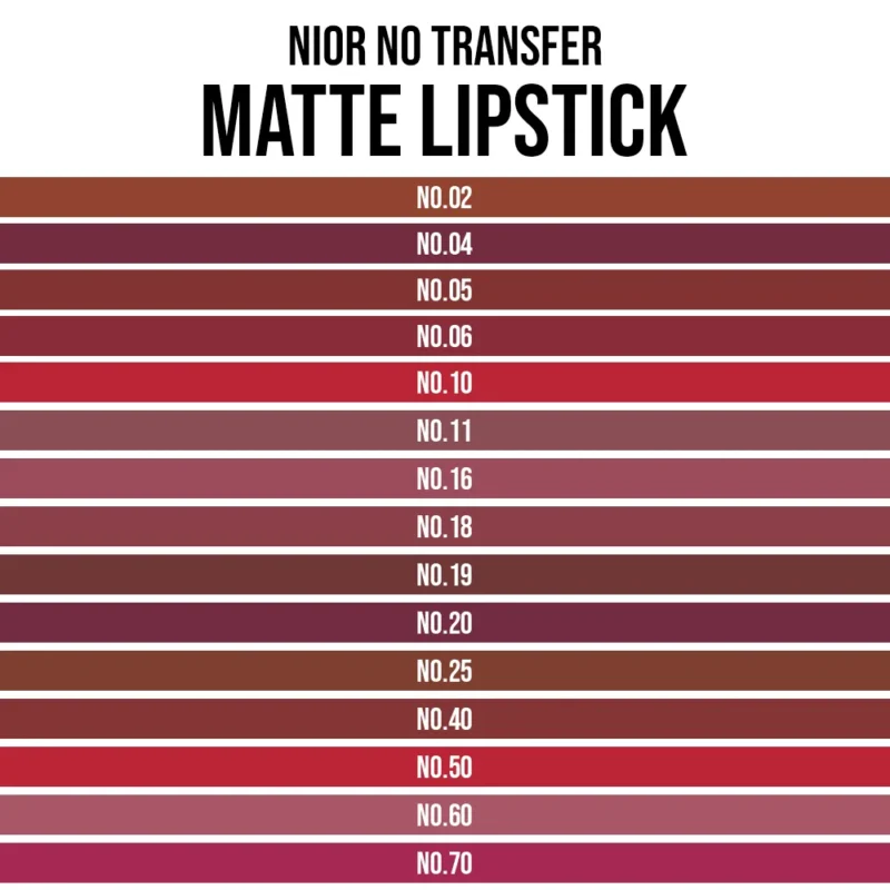 nior-matte-lipstick3 Nior No Transfer Matte Lipstick N0. 20 - 2.8g - Image 4