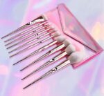 Maange Metal Pink With Pouch Makeup Brush Set 10 Pcs - Image 4