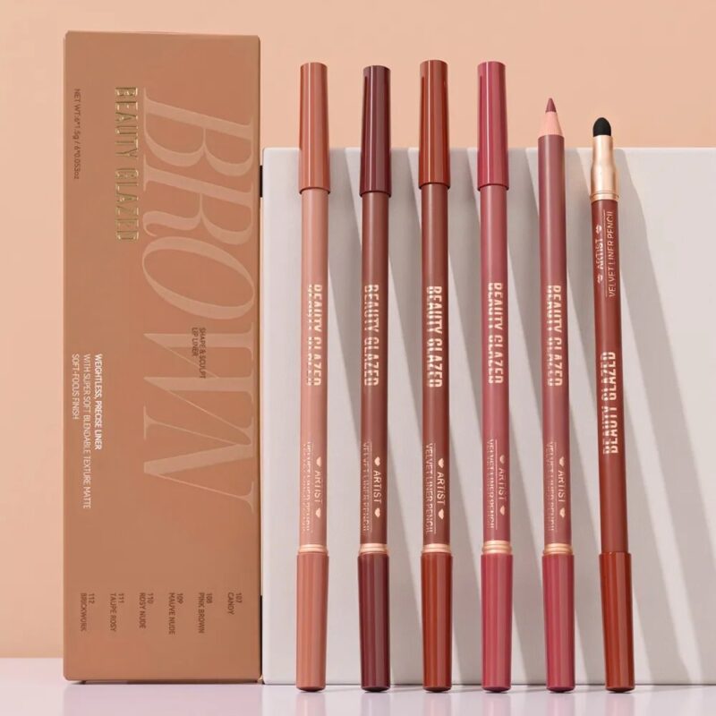 Beauty Glazed Artist Velvet Lipliner Set- Brown