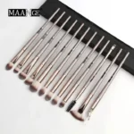 Maange Brown Eye Makeup Brush Set – 12pcs - Image 2