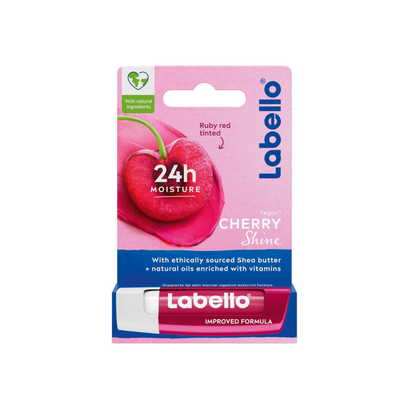 71QtuimvxJL._AC_SL1500_ Labello 24h Moisture Lip Balm 4.8g - Cherry Shine - Image 1