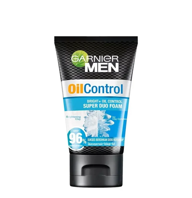 garnier-men-super-duo-bright-_-oil-control-foam---100ml-paikaree-B8qY Garnier Men Bright + Oil Control Super Duo Foam 100ml - Image 1